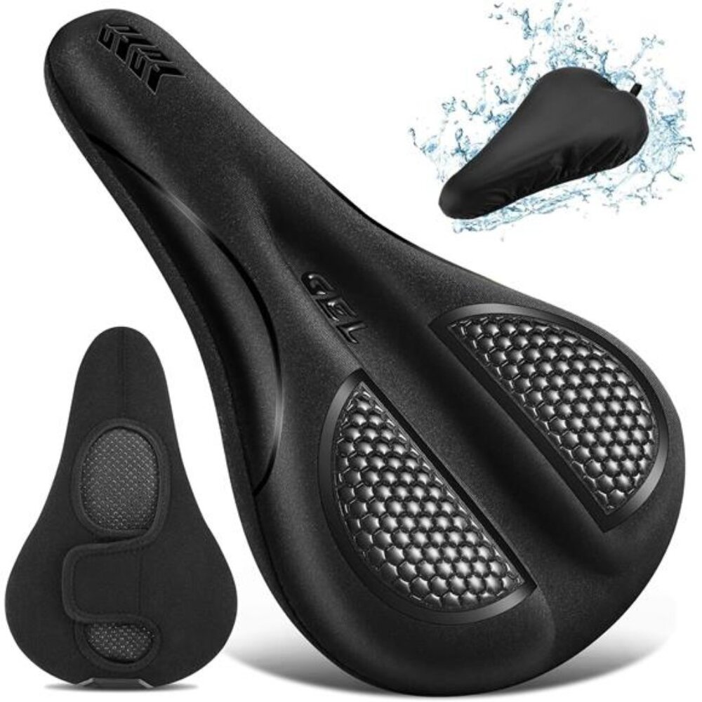 Gel bike seat cushion soft padded cover for peloton exercise road mountain bikes